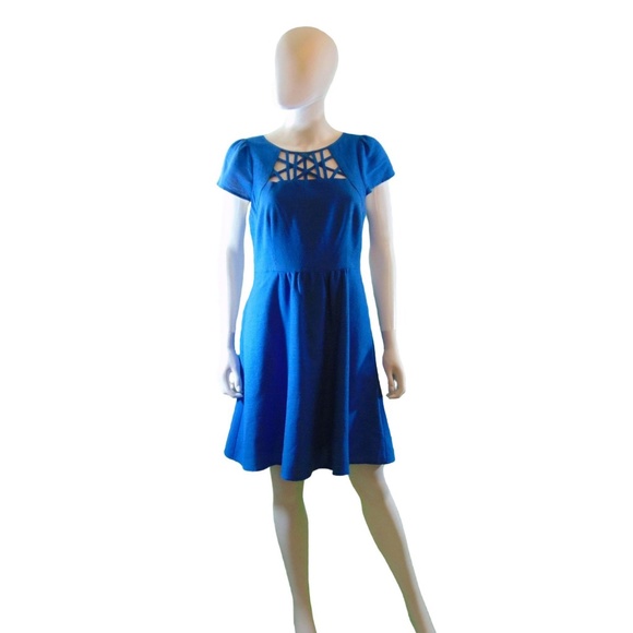 Maeve Nikola Blue Cut Out Dress Women's Size 8 - Picture 5 of 8